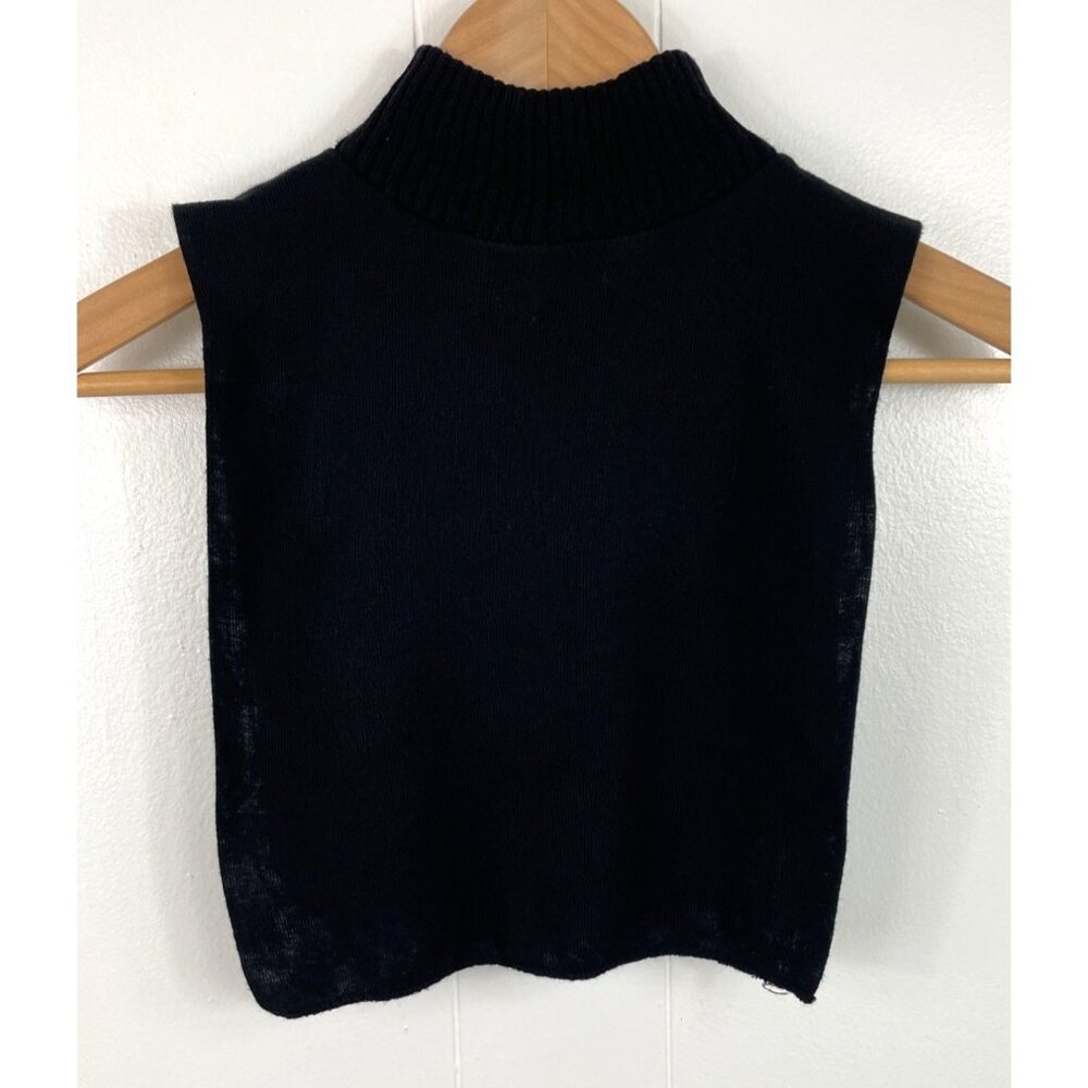Vintage Black Ribbed Turtleneck Dickey Scarf Style 100% Acrylic Made In USA